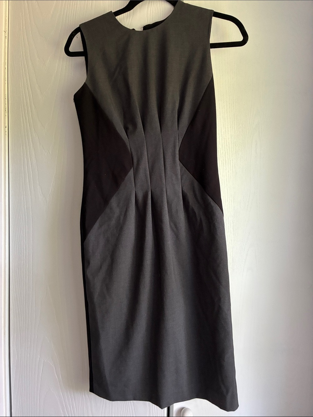 Calvin Klein Two-Tone Black and Gray Sleeveless Midi Dress